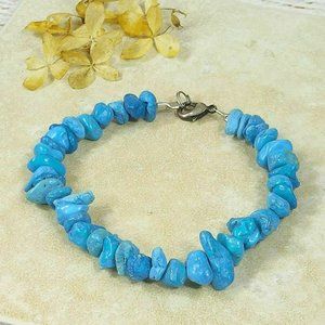 Blue Stones Beaded Bracelet Natural Gemstones Beads Jewelry Jewel Trinket Gift